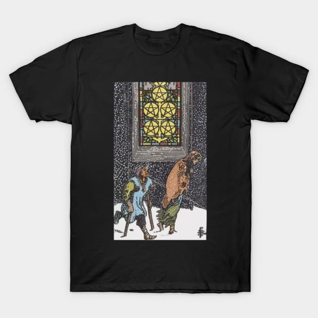 Tarot Card = Five of Pentacles T-Shirt by tetratarot